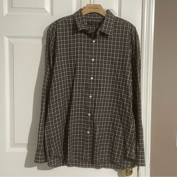 John Varvatos U.S.A. Mens Large Long Sleeve Button Up Shirt Multicolor Plaid - Picture 1 of 7